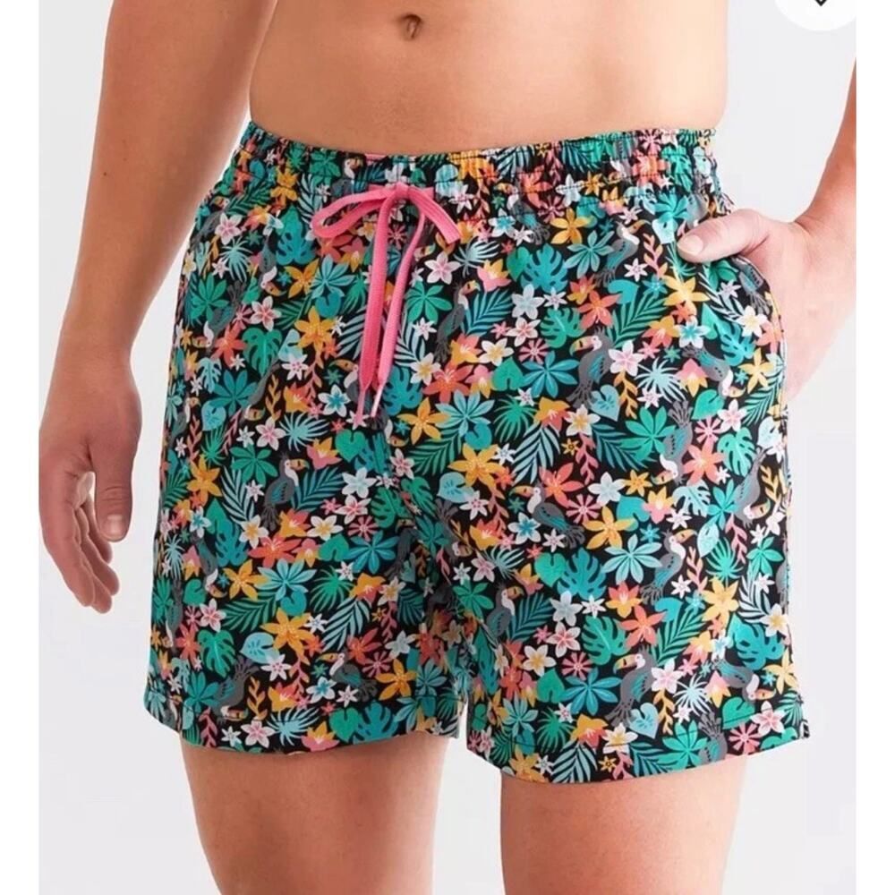 Chubbies The Bloomerangs 5” Classic Swim Trunks Men's Size Small Toucan Tropical
